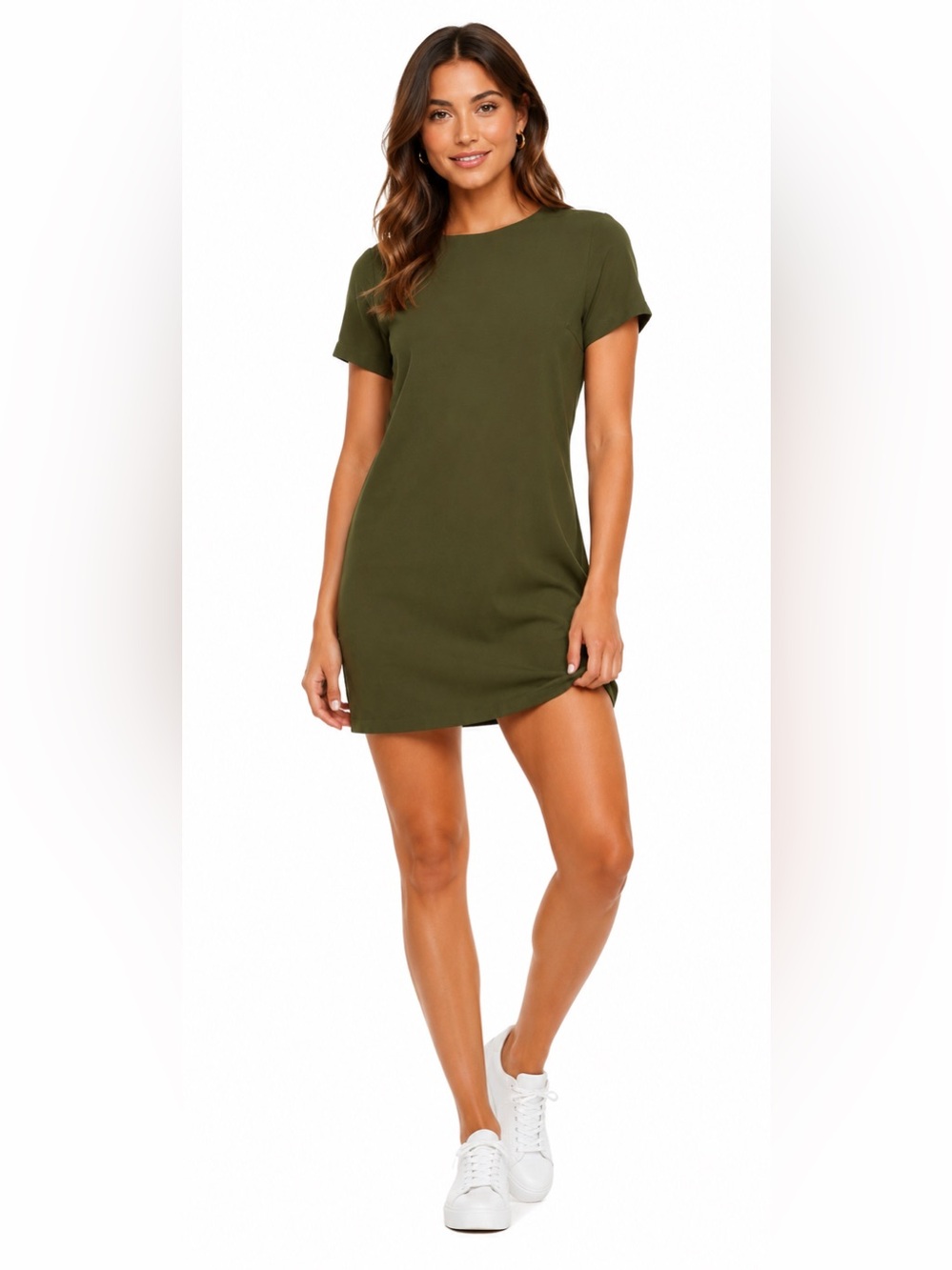Lulus Shift and Shout Olive Green Shift Dress S Small Clean Girl Euro Vacation